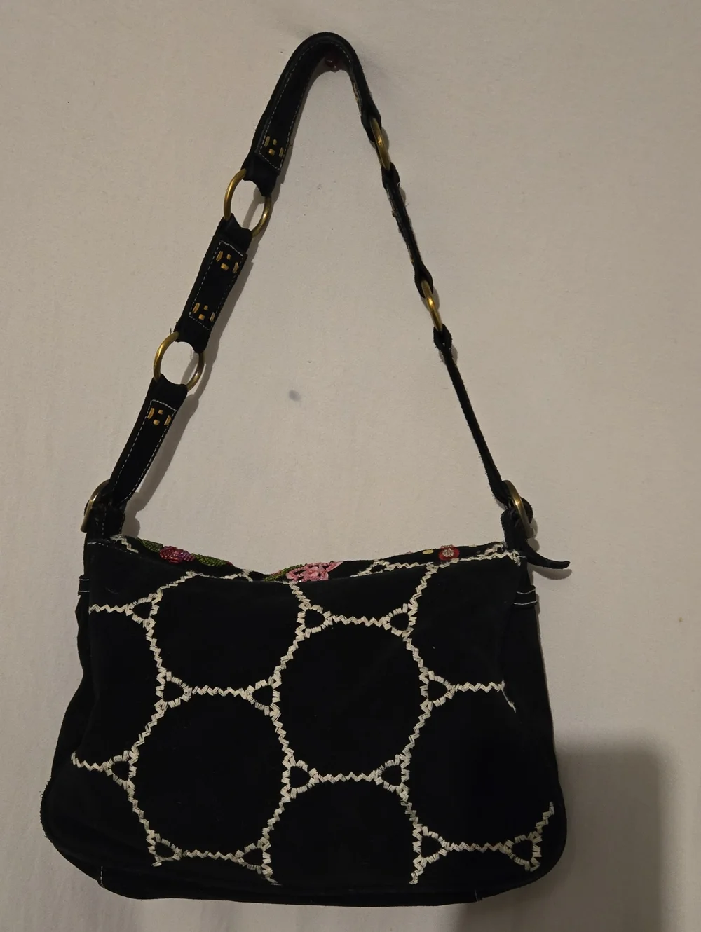 vintage Isabella Fiore Bohemian Hobo embroidered, Beaded shoulder bag